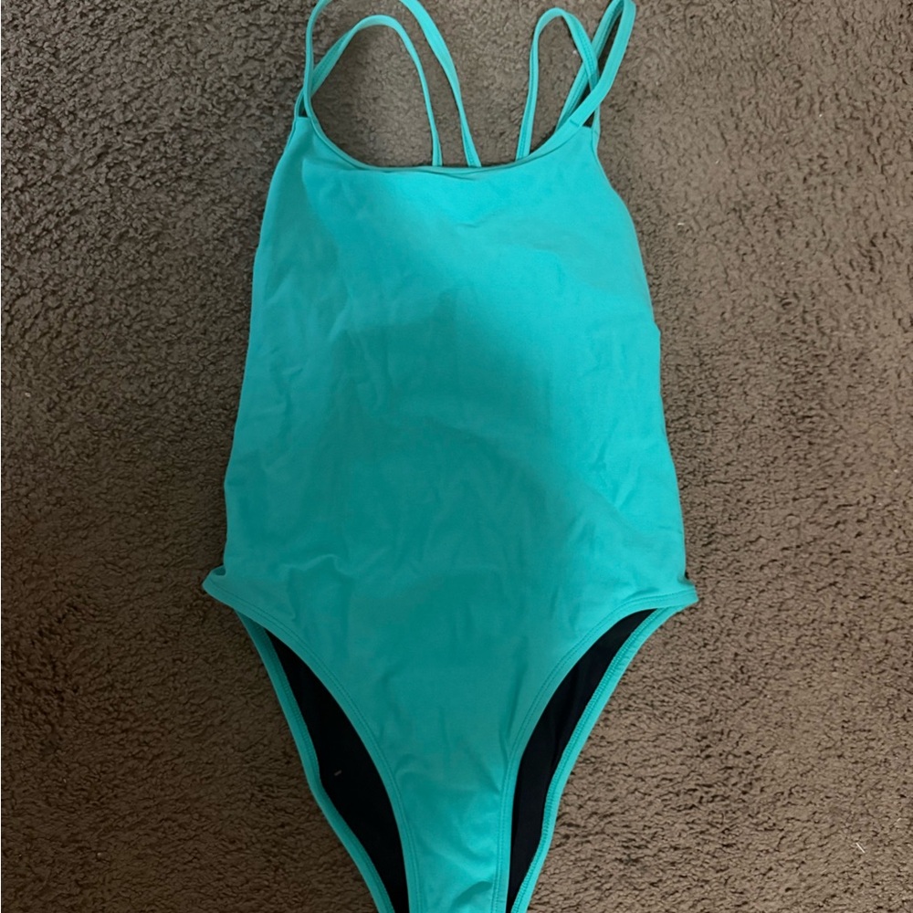 Jolyn Clothing Teal One Piece Swimsuit Racerback
